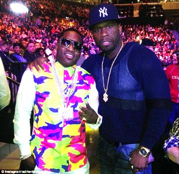 Adrien Broner and 50 Cent Bling at the Ring