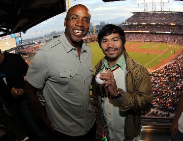 L-R: Barry Bonds and "Pacman" Pacquiao