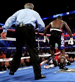 Saturday night in Omaha, Nebraska - WBO Lightweight champion Terence Crawford of Omaha knocks out and Olympic gold medalist Yuriorkis Gamboa in the 9th