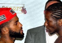 (Right) Hassan N’Dam N’Jikam 158.2 Lbs. -- (Left) Curtis Stevens 158.8 Lbs