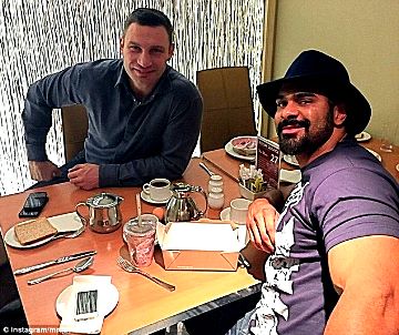 Image posted by David Haye on Instagram - Breakfast w/ Vitali Klitschko