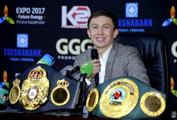 Gennady 'GGG' Golovkin smiles for the press