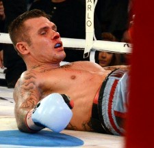 Martin Murray hits the canvas