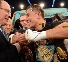 GGG celebrates victory