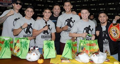 Oscar De La Hoya was joined by star fighters Randy "El Matador" Caballero, Hugo "The Boss" Centeno Jr., Gabriel "King" Rosado, Joseph "Jo-Jo" Diaz Jr., Julian "El Camaron" Ramirez and Diego De La Hoya