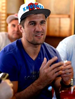 Sergey "Krusher" Kovalev speaks to the media.