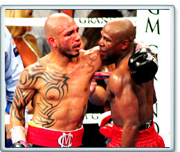 Cotto and Mayweather hug it out after fight