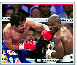 Manny Pacquiao lands on Timothy Bradley - Photo © German Villasenor, Doghouse Boxing.