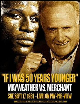 Photo Parody: Floyd Mayweather vs Larry Merchant - If I was 50 Years Younger