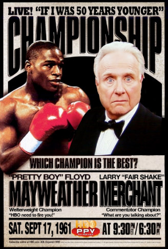 Photo Parody: Floyd Mayweather vs Larry Merchant