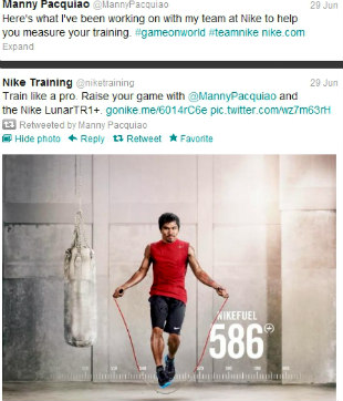 Manny Pacquiao tweets Nike