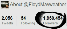 Floyd Mayweather - Twitter followers