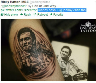 Ricky Hatton tweets Johnny Cash flipping the Bird