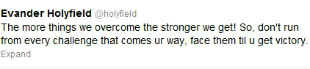 Holyfield tweets inspiration