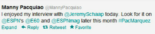 Manny Pacquiao - tweets ESPN thanks